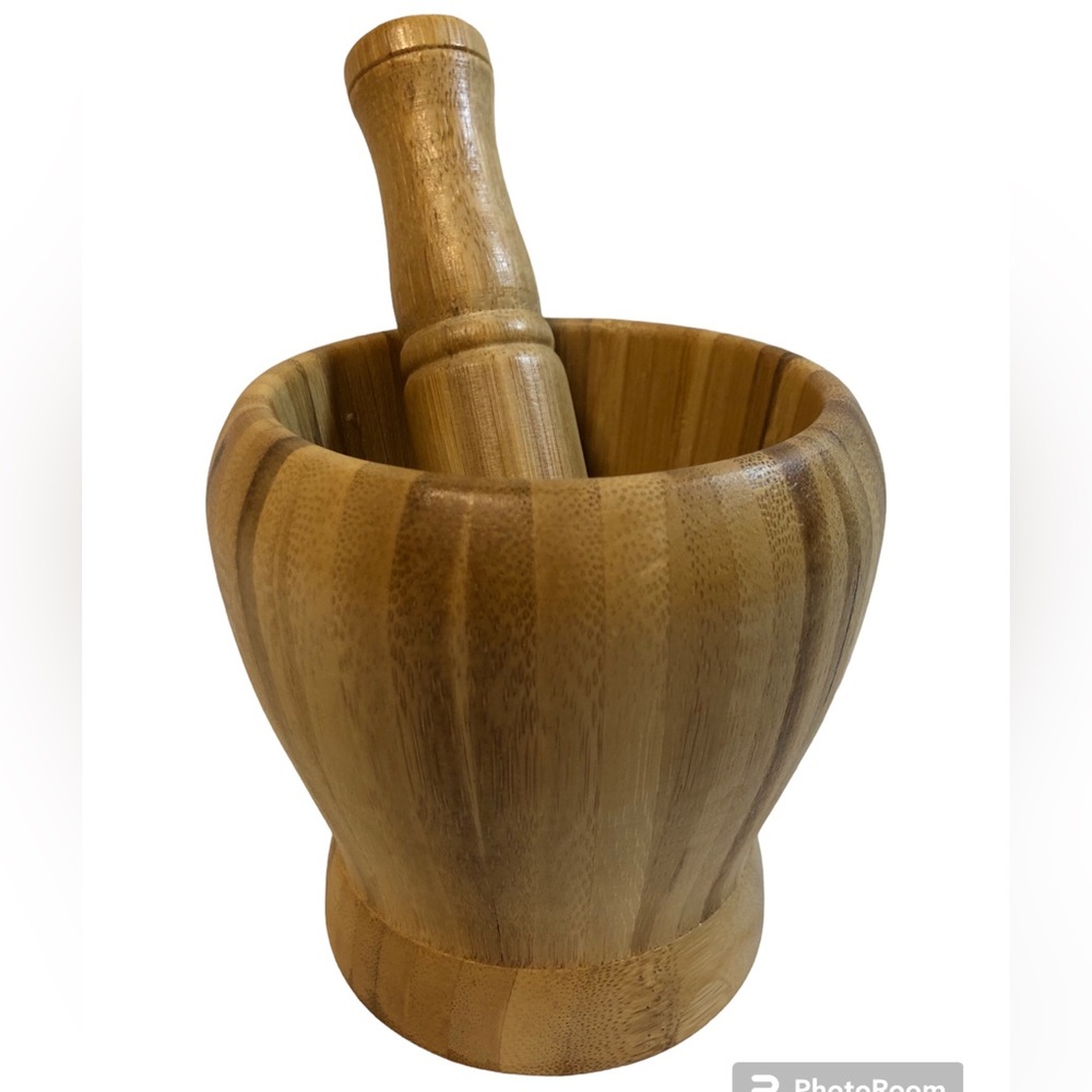 Wood Mortar And Pestle Set crush herbs , pills etc.